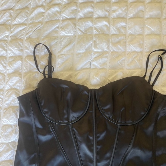 Meshki Bridget corset black satin mini dress - Picture 5 of 13